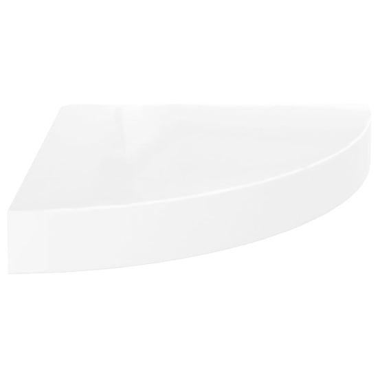 Hoekschap zwevend 25x25x3,8 cm MDF hoogglans wit MeubelReus