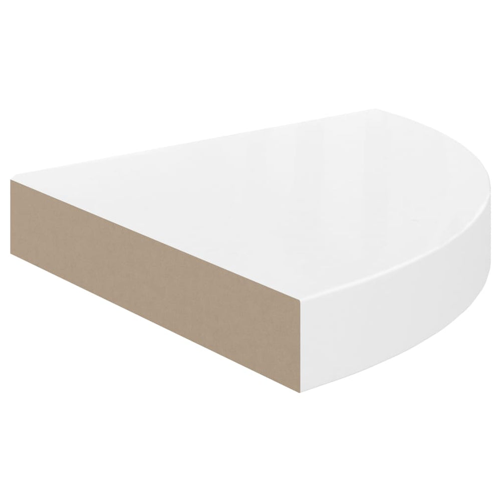 Hoekschap zwevend 25x25x3,8 cm MDF hoogglans wit MeubelReus