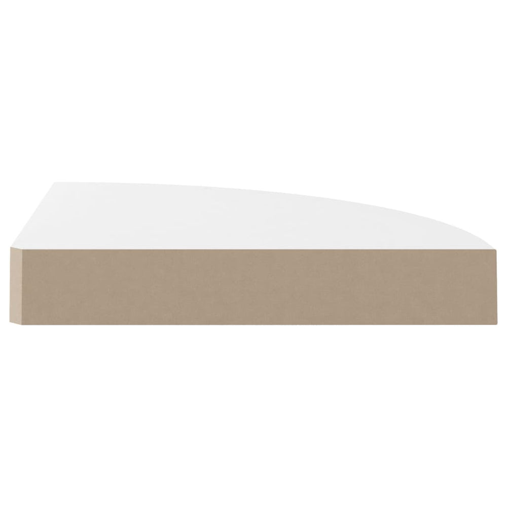 Hoekschap zwevend 25x25x3,8 cm MDF hoogglans wit MeubelReus