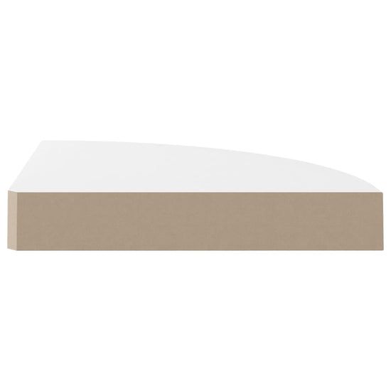 Hoekschappen zwevend 4 st 25x25x3,8 cm MDF hoogglans wit MeubelReus