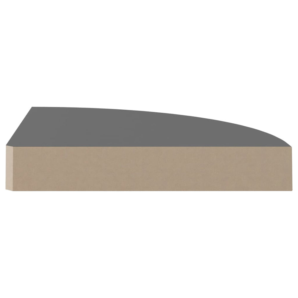 Hoekschap zwevend 25x25x3,8 cm MDF hoogglans grijs MeubelReus
