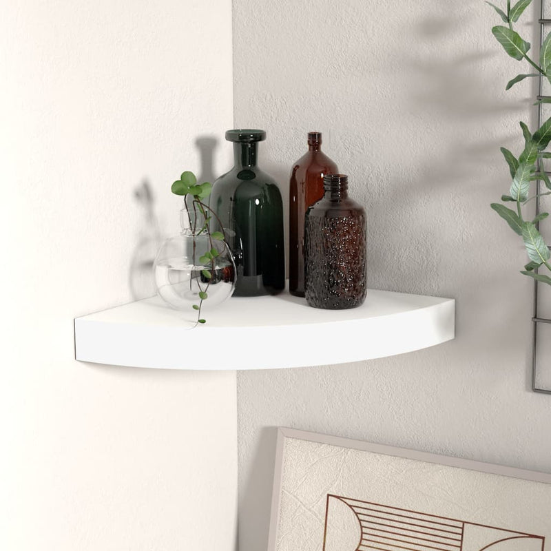 Hoekschap zwevend 25x25x3,8 cm MDF wit MeubelReus