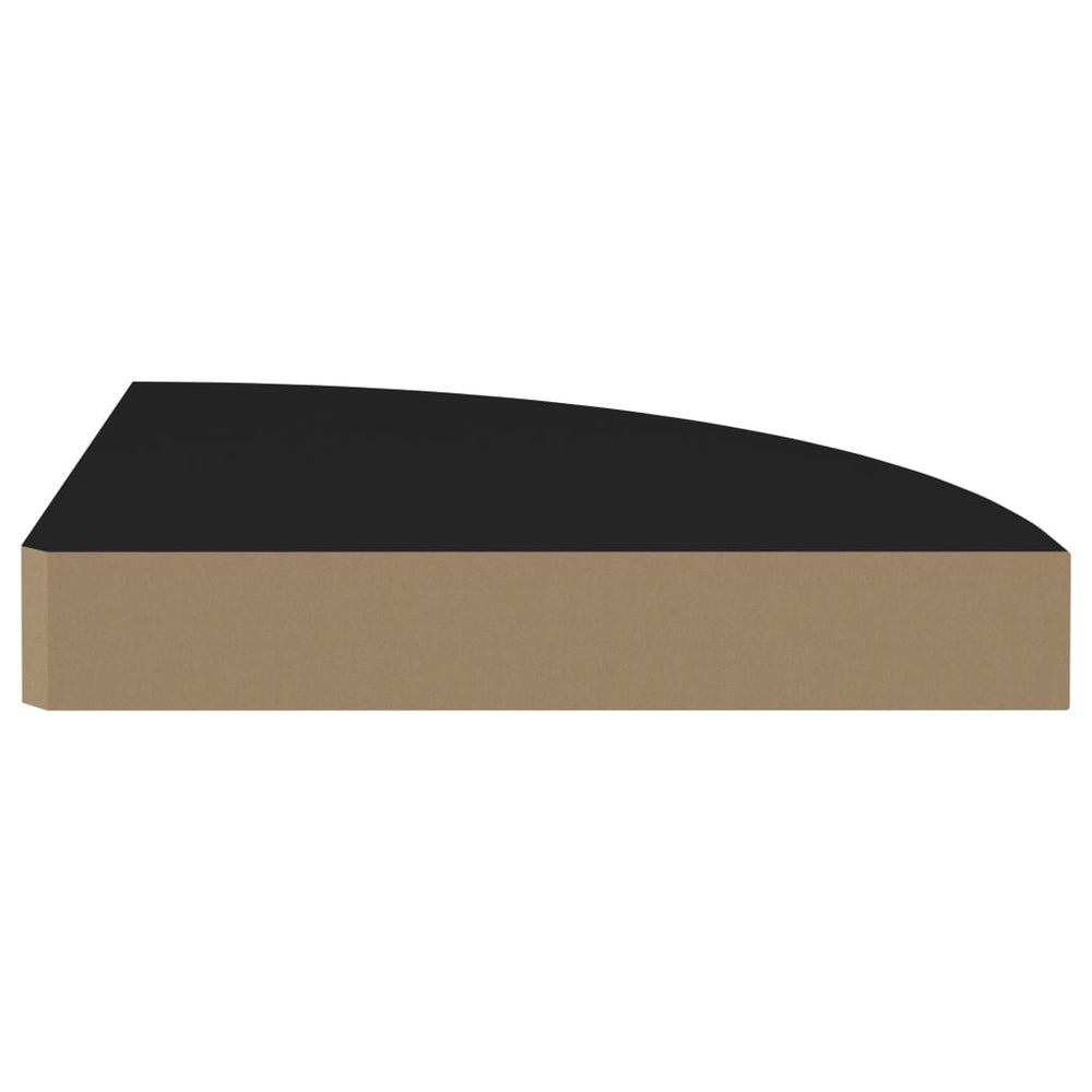 Hoekschap zwevend 25x25x3,8 cm MDF zwart MeubelReus