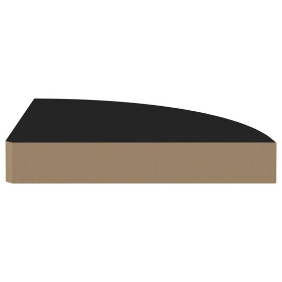Hoekschap zwevend 25x25x3,8 cm MDF zwart MeubelReus