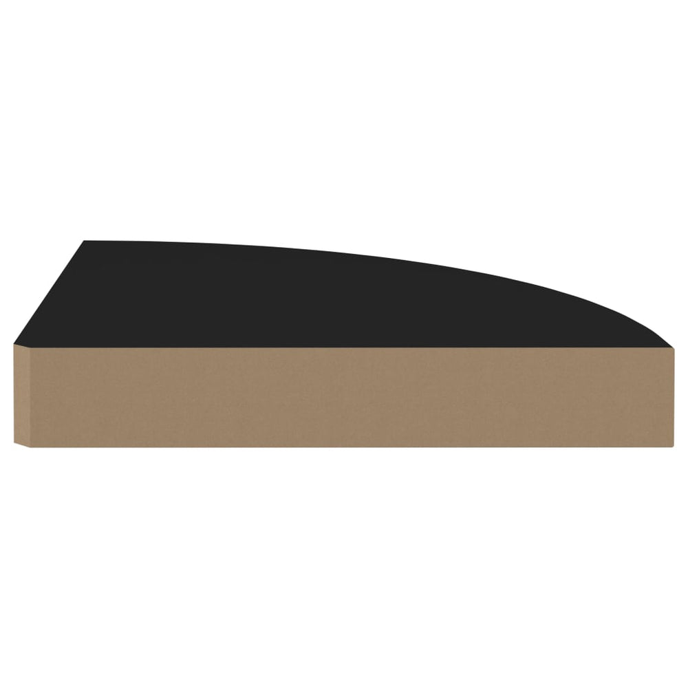 Hoekschappen zwevend 4 st 25x25x3,8 cm MDF zwart MeubelReus