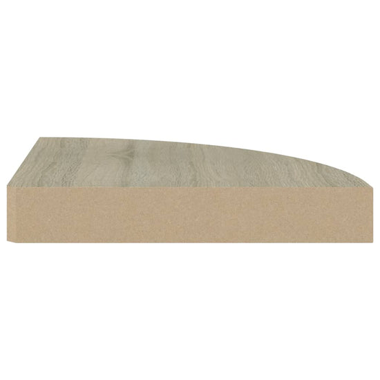 Hoekschappen zwevend 2 st 25x25x3,8 cm MDF eikenkleurig MeubelReus