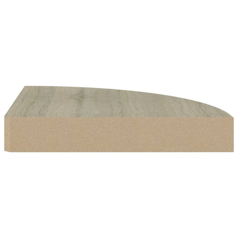 Hoekschappen zwevend 2 st 25x25x3,8 cm MDF eikenkleurig MeubelReus
