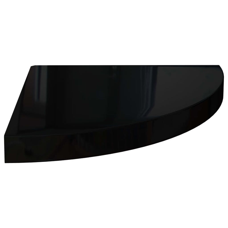 Hoekschap zwevend 35x35x3,8 cm MDF hoogglans zwart MeubelReus