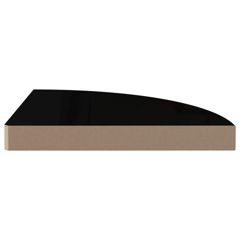 Hoekschap zwevend 35x35x3,8 cm MDF hoogglans zwart MeubelReus