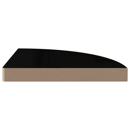 Hoekschap zwevend 35x35x3,8 cm MDF hoogglans zwart MeubelReus