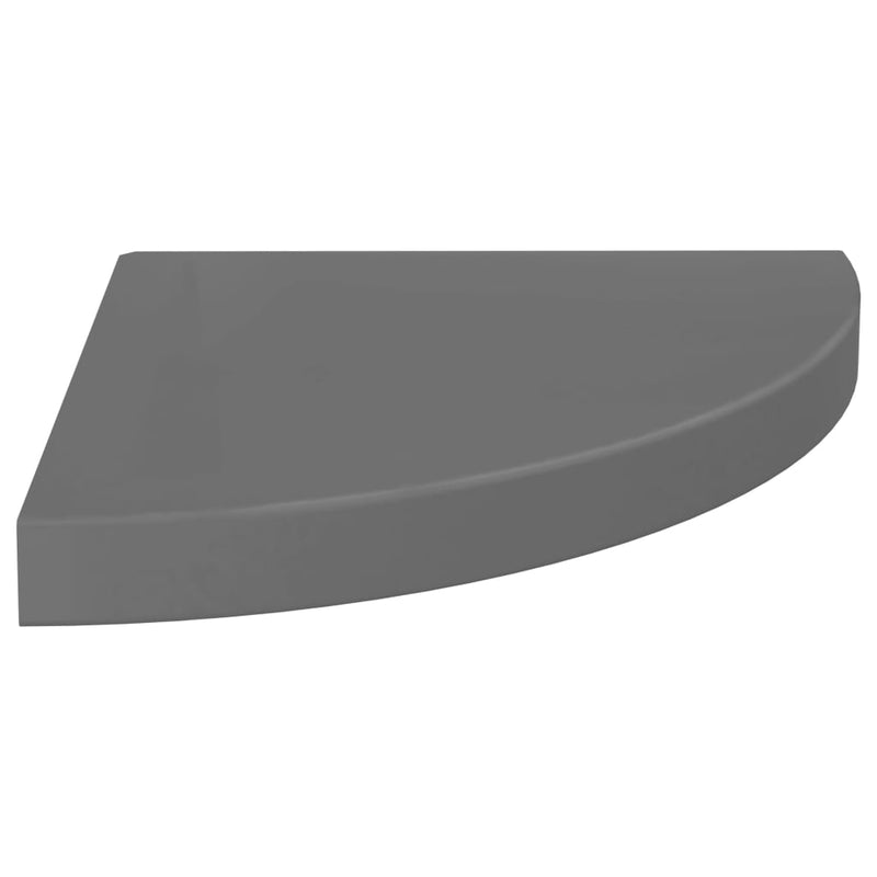 Hoekschap zwevend 35x35x3,8 cm MDF hoogglans grijs MeubelReus