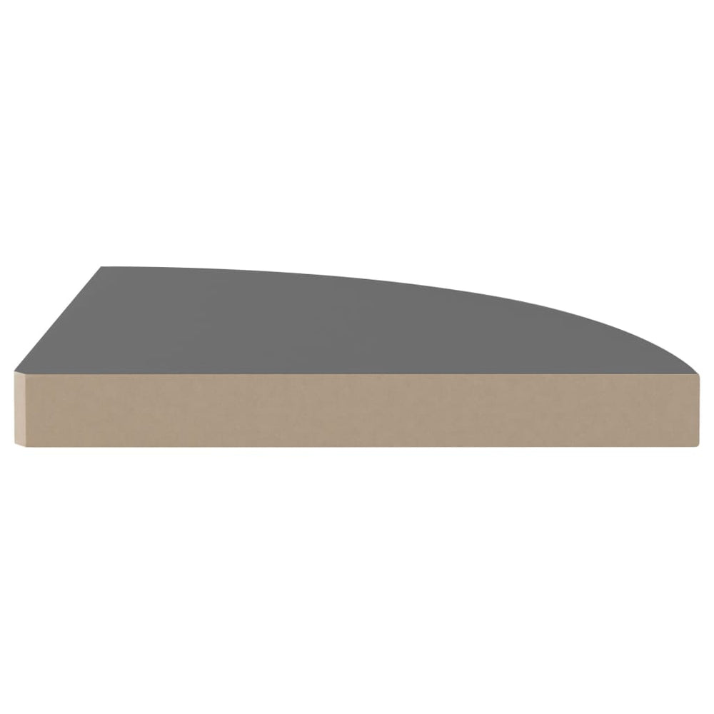 Hoekschap zwevend 35x35x3,8 cm MDF hoogglans grijs MeubelReus