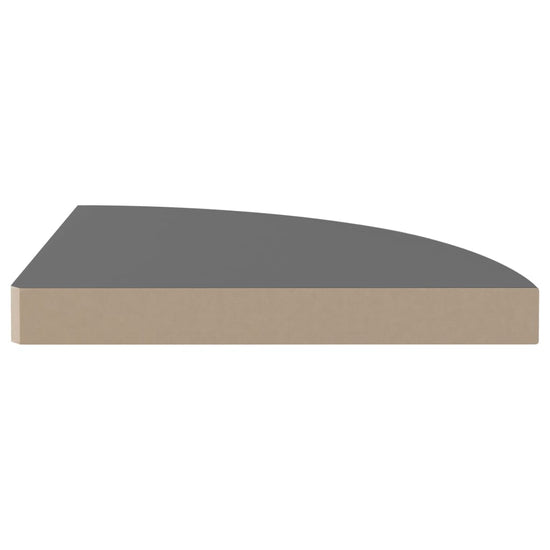 Hoekschap zwevend 35x35x3,8 cm MDF hoogglans grijs MeubelReus