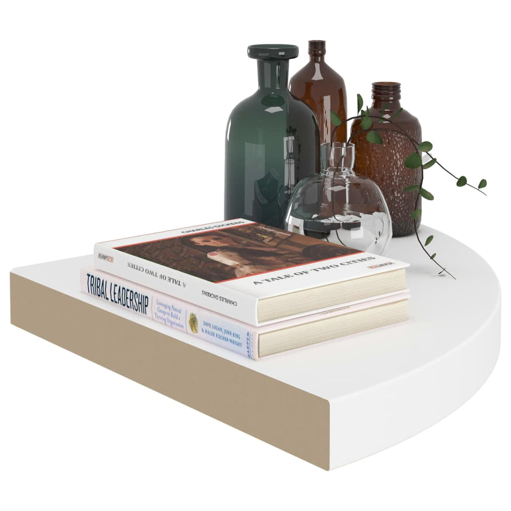 Hoekschappen zwevend 2 st 35x35x3,8 cm MDF wit MeubelReus