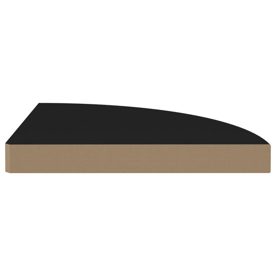 Hoekschappen zwevend 2 st 35x35x3,8 cm MDF zwart MeubelReus