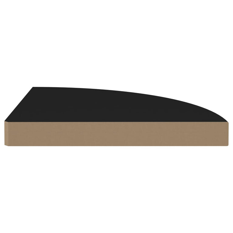 Hoekschappen zwevend 2 st 35x35x3,8 cm MDF zwart MeubelReus