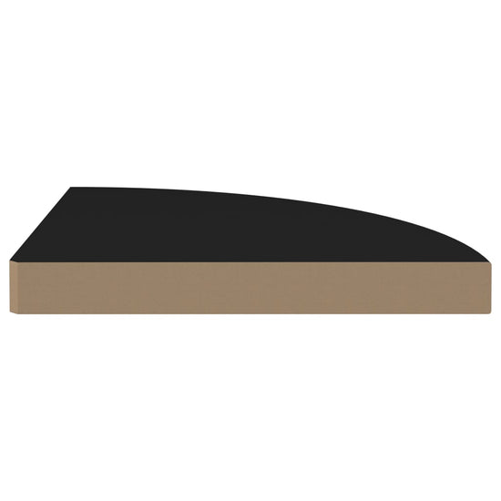 Hoekschappen zwevend 4 st 35x35x3,8 cm MDF zwart MeubelReus
