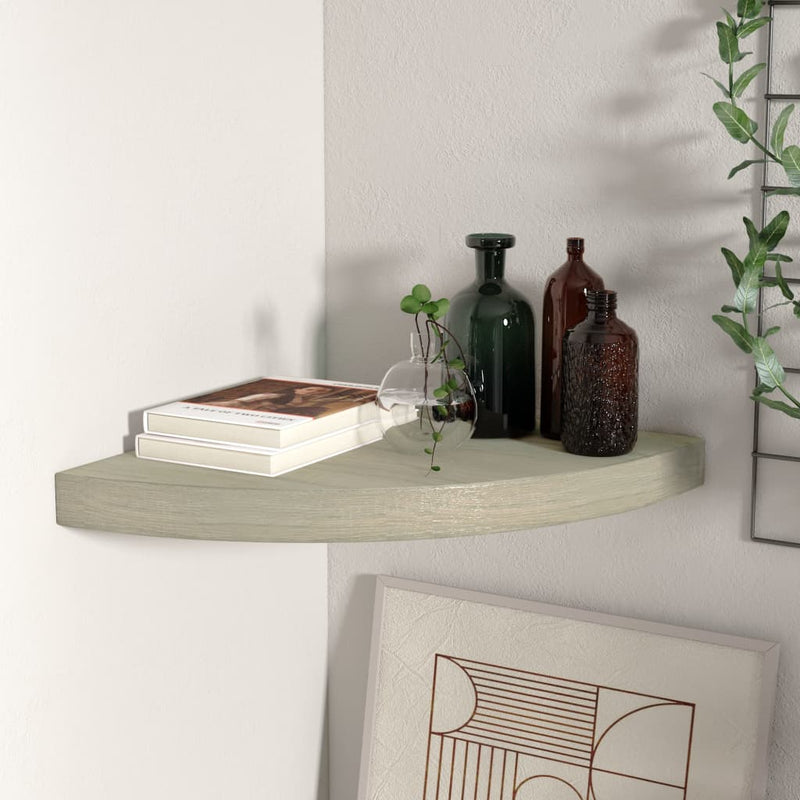 Hoekschap zwevend 35x35x3,8 cm MDF eikenkleurig MeubelReus