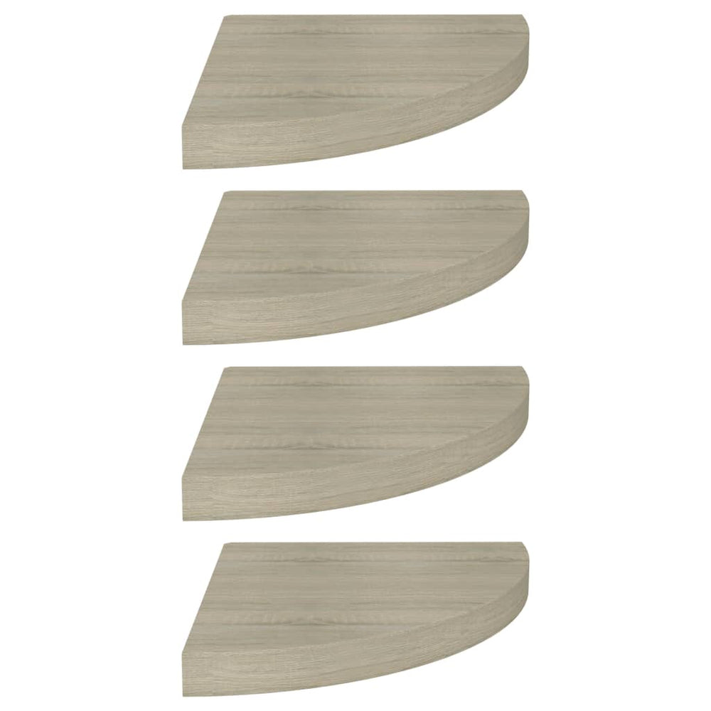 Hoekschappen zwevend 4 st 35x35x3,8 cm MDF eikenkleurig MeubelReus