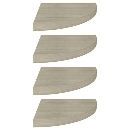 Hoekschappen zwevend 4 st 35x35x3,8 cm MDF eikenkleurig MeubelReus