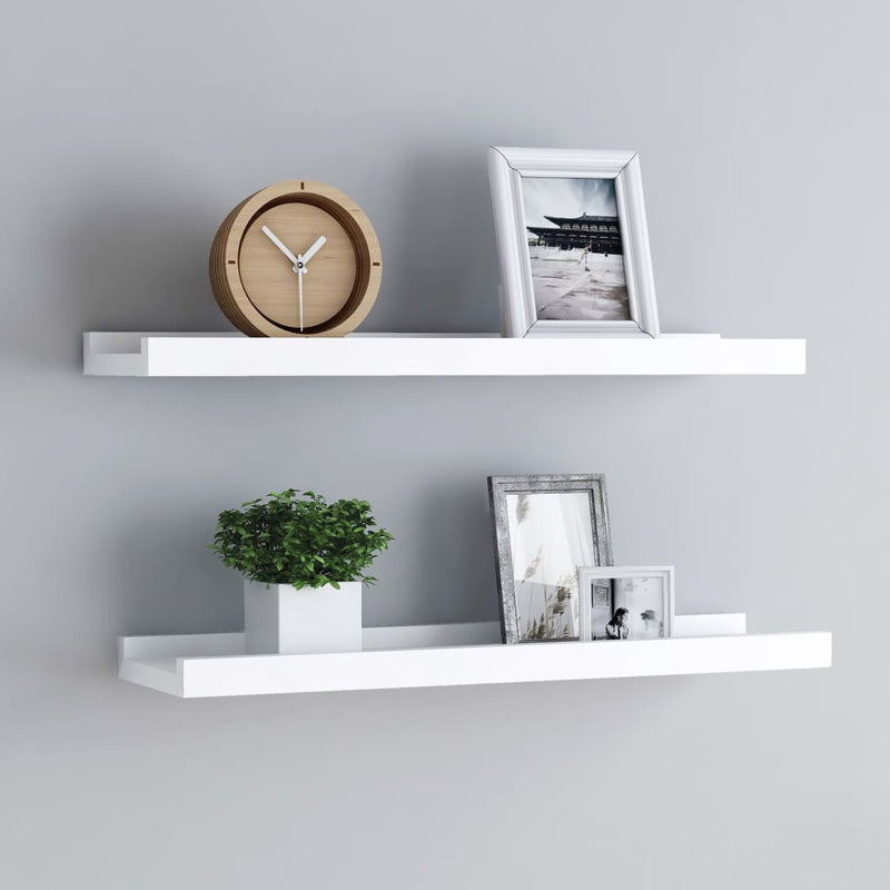 Fotoplanken 2 st 40x9x3 cm MDF wit MeubelReus