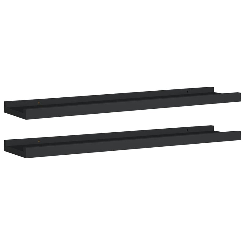 Fotoplanken 2 st 60x9x3 cm MDF zwart MeubelReus