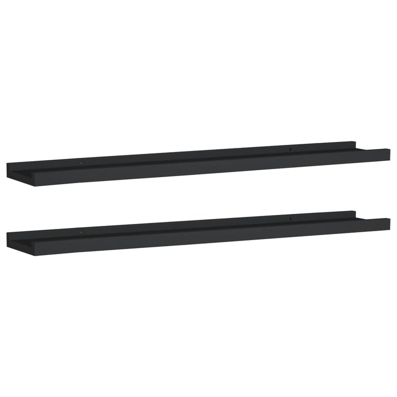 Fotoplanken 2 st 80x9x3 cm MDF zwart MeubelReus
