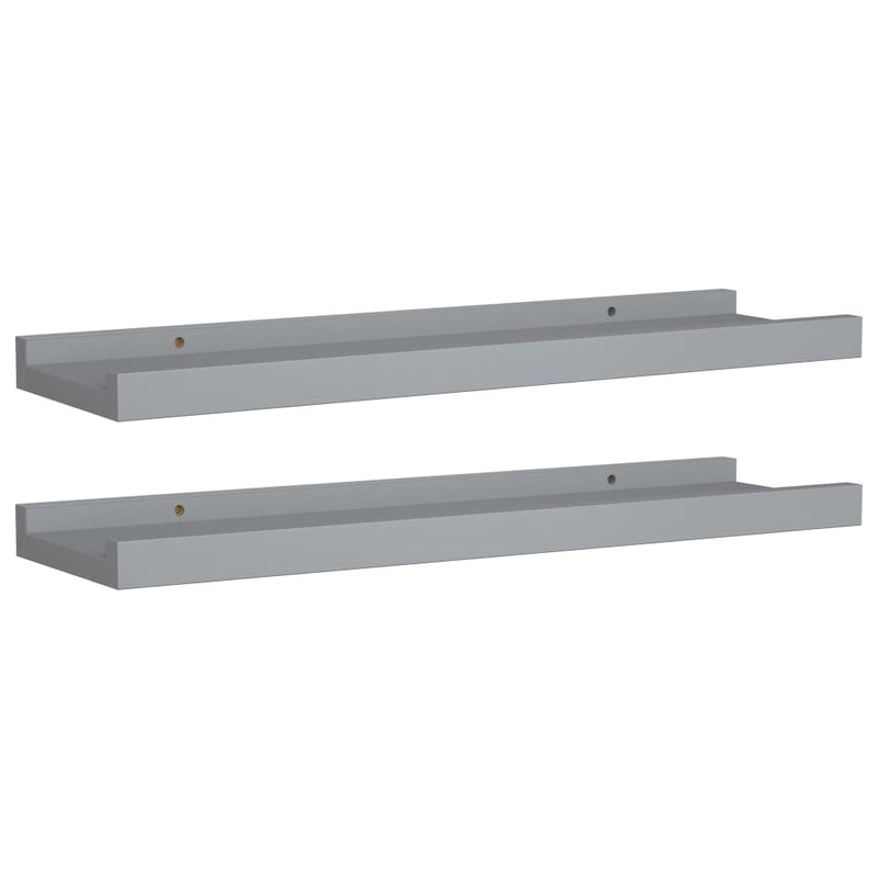 Fotoplanken 2 st 40x9x3 cm MDF grijs