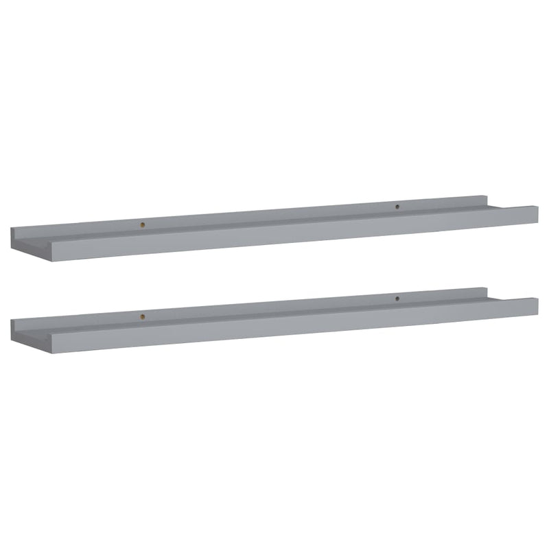 Fotoplanken 2 st 80x9x3 cm MDF grijs