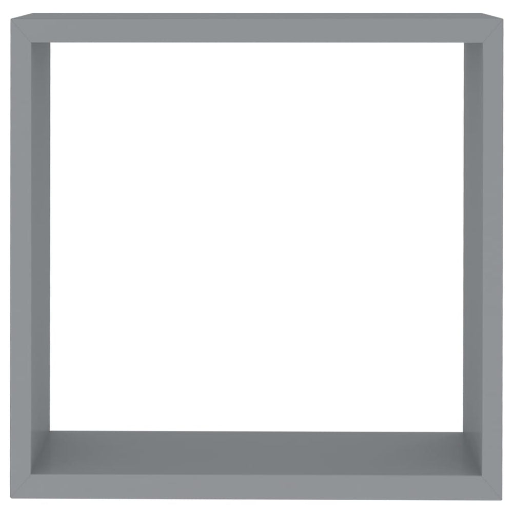 Wandschappen kubus 3 st MDF grijs MeubelReus