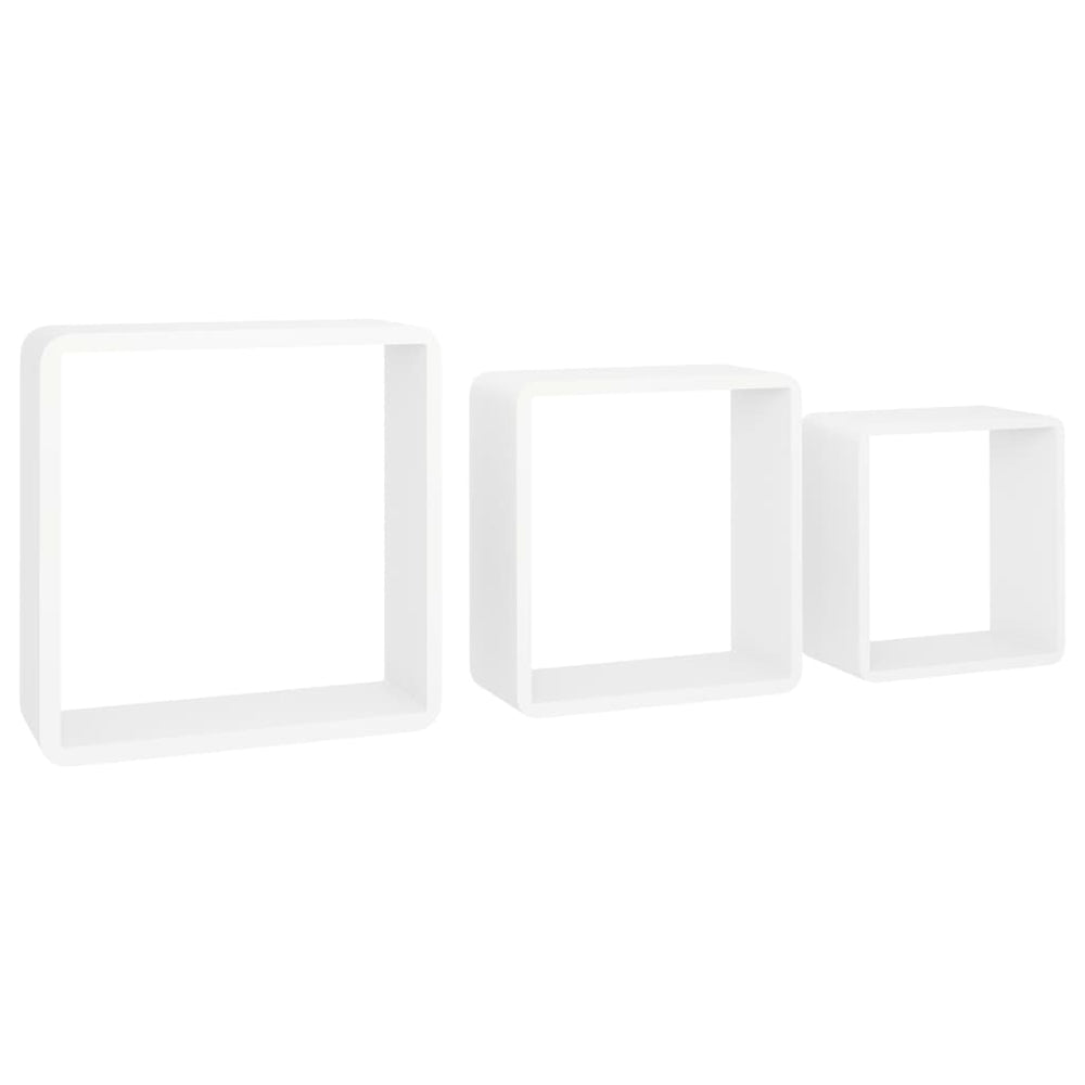 Wandschappen kubus 3 st MDF wit MeubelReus