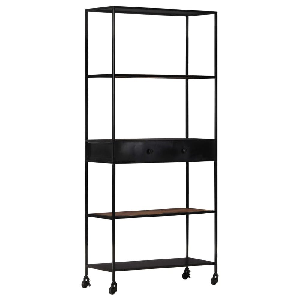 Boekenkast 80x35x180 cm ruw mangohout en ijzer MeubelReus