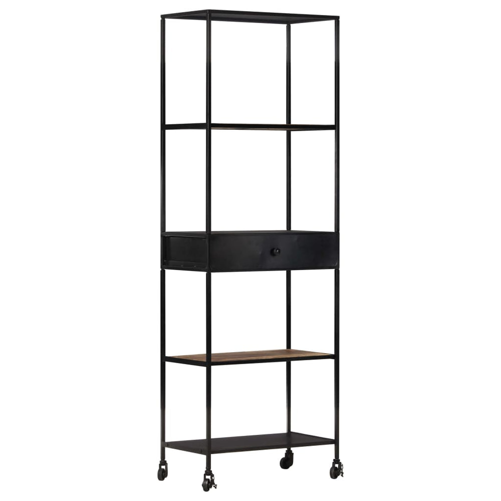 Boekenkast 60x35x180 cm ruw mangohout en ijzer MeubelReus