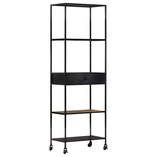 Boekenkast 60x35x180 cm ruw mangohout en ijzer MeubelReus