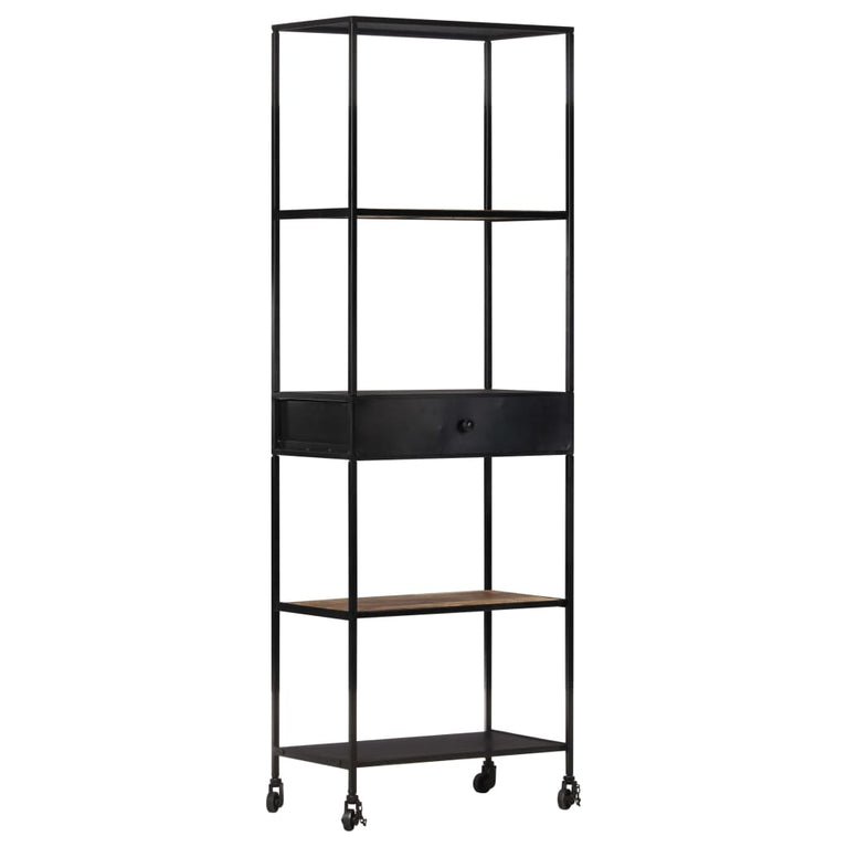 Boekenkast 60x35x180 cm ruw mangohout en ijzer MeubelReus