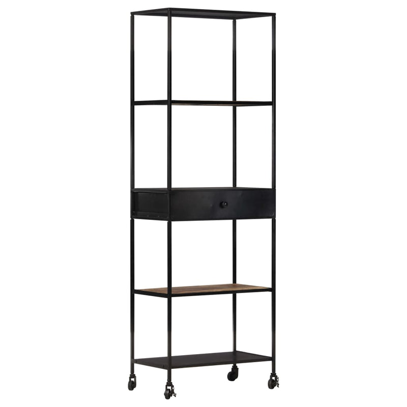 Boekenkast 60x35x180 cm ruw mangohout en ijzer MeubelReus