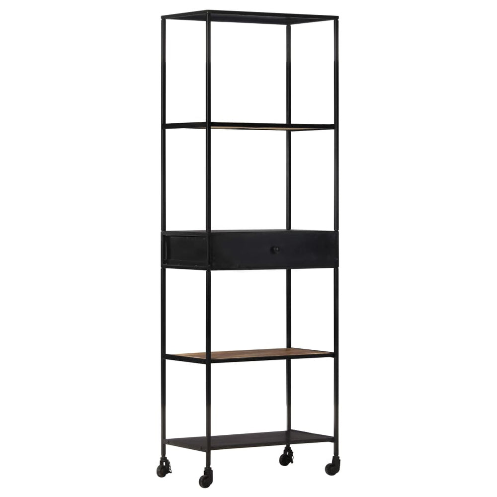 Boekenkast 60x35x180 cm ruw mangohout en ijzer MeubelReus