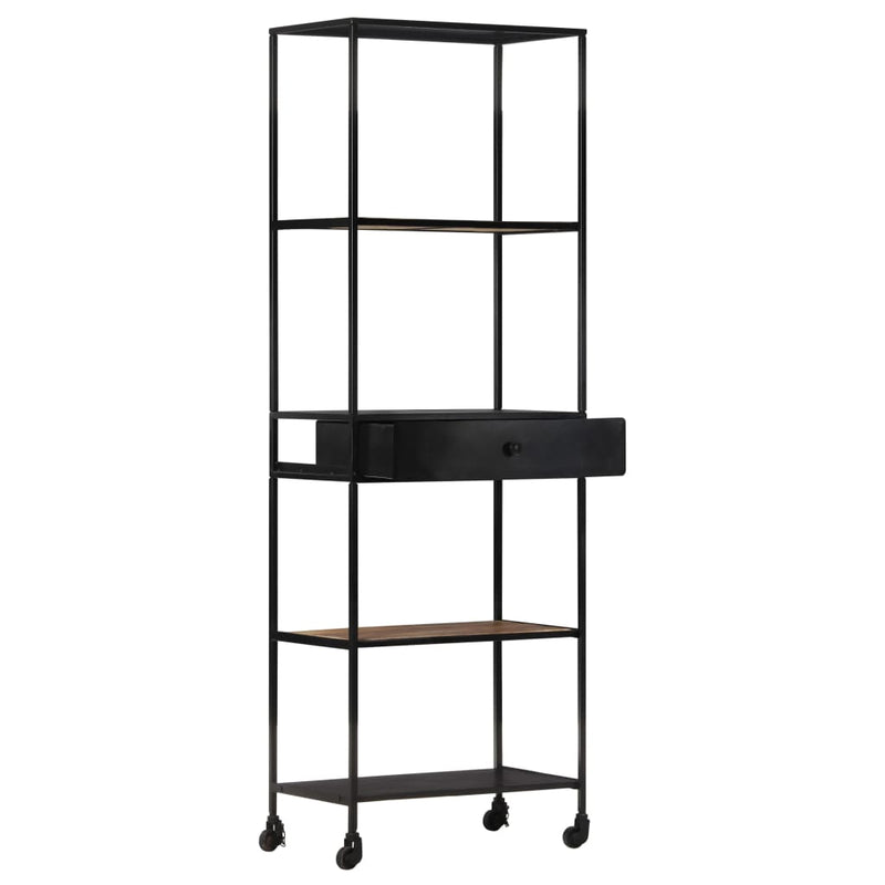 Boekenkast 60x35x180 cm ruw mangohout en ijzer MeubelReus