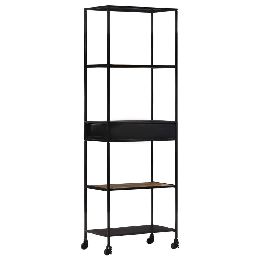 Boekenkast 60x35x180 cm ruw mangohout en ijzer MeubelReus
