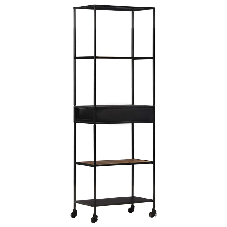 Boekenkast 60x35x180 cm ruw mangohout en ijzer MeubelReus