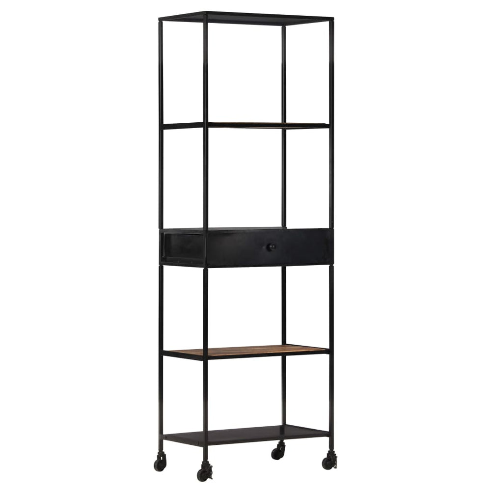 Boekenkast 60x35x180 cm ruw mangohout en ijzer MeubelReus