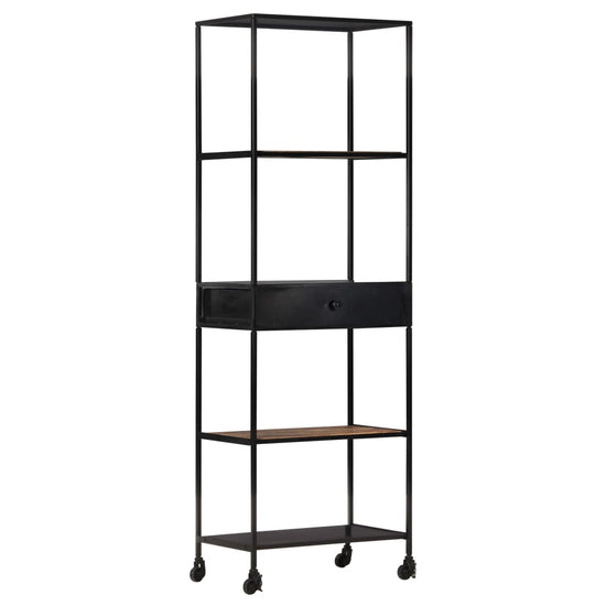 Boekenkast 60x35x180 cm ruw mangohout en ijzer MeubelReus