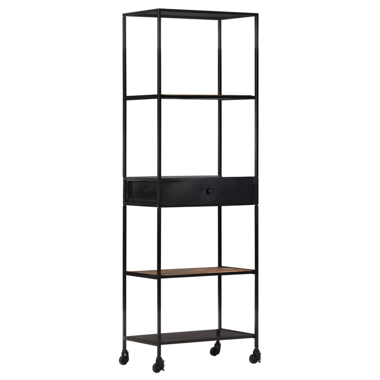 Boekenkast 60x35x180 cm ruw mangohout en ijzer MeubelReus