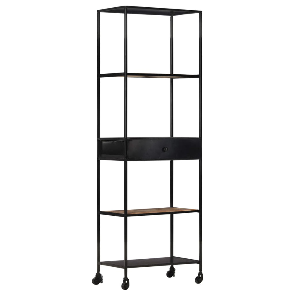 Boekenkast 60x35x180 cm ruw mangohout en ijzer MeubelReus