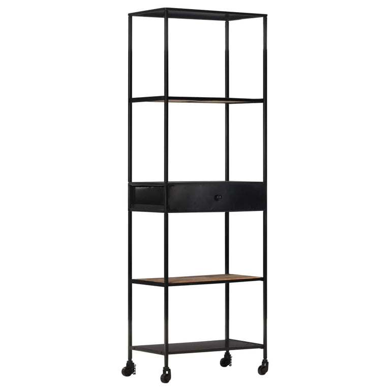 Boekenkast 60x35x180 cm ruw mangohout en ijzer MeubelReus