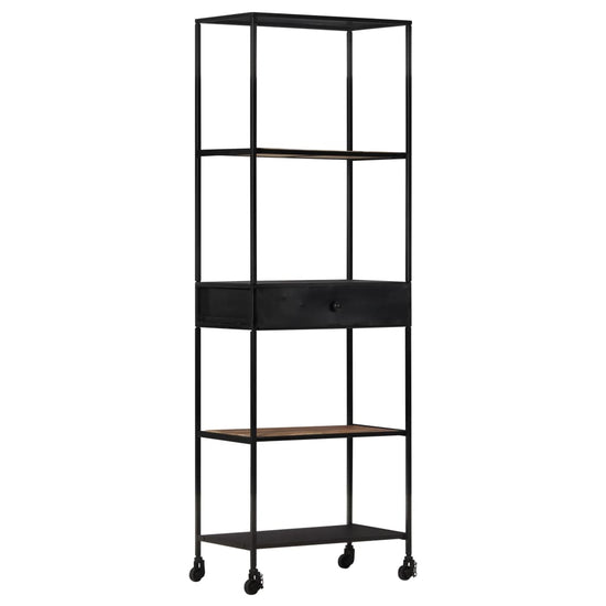 Boekenkast 60x35x180 cm ruw mangohout en ijzer MeubelReus