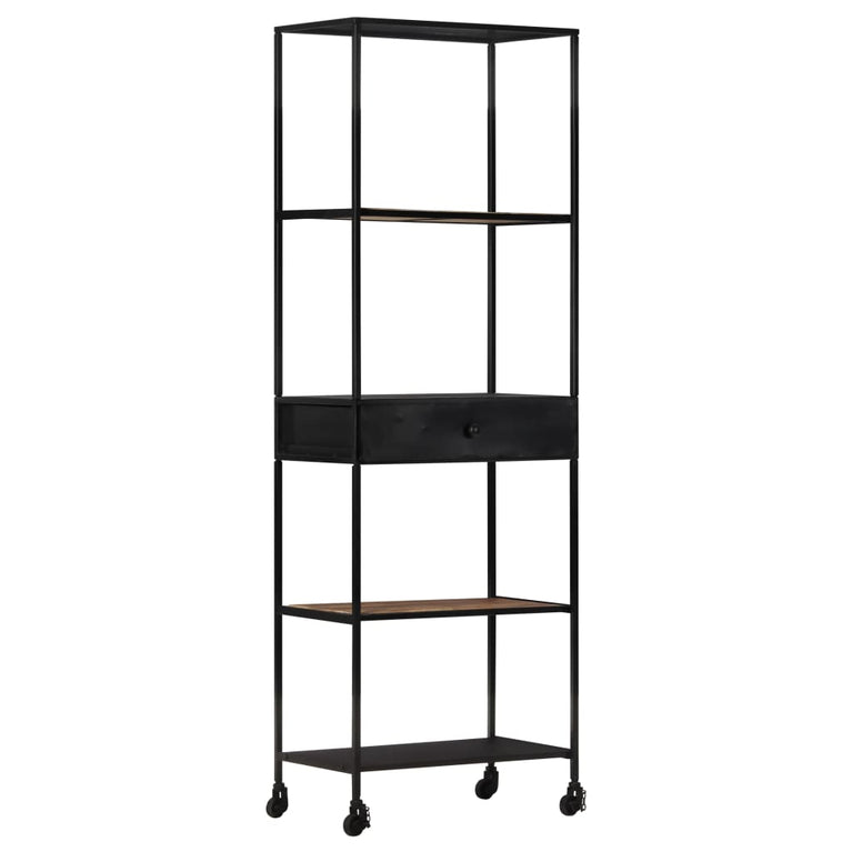 Boekenkast 60x35x180 cm ruw mangohout en ijzer MeubelReus
