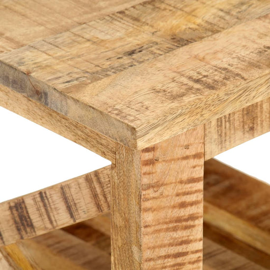 Bijzettafel op wieltjes 40x40x42 cm ruw mangohout MeubelReus