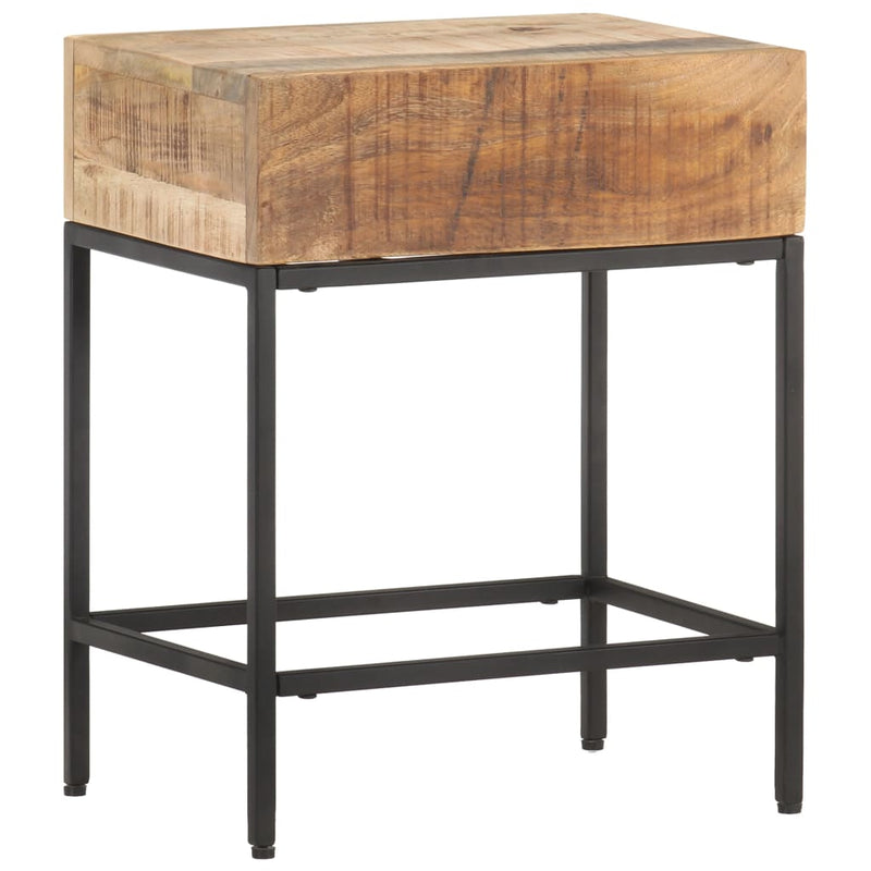 Bijzettafel 40x30x50 cm massief ruw mangohout MeubelReus