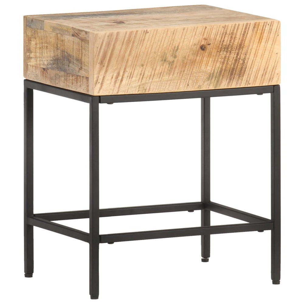 Bijzettafel 40x30x50 cm massief ruw mangohout MeubelReus